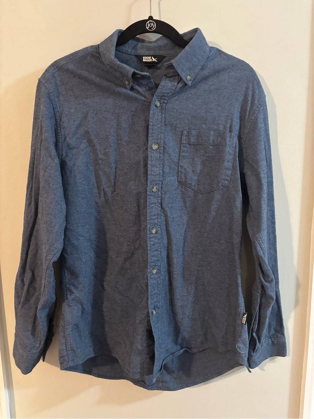 Eddie Bauer Chambray Blue Long-Sleeve Button-Down Shirt